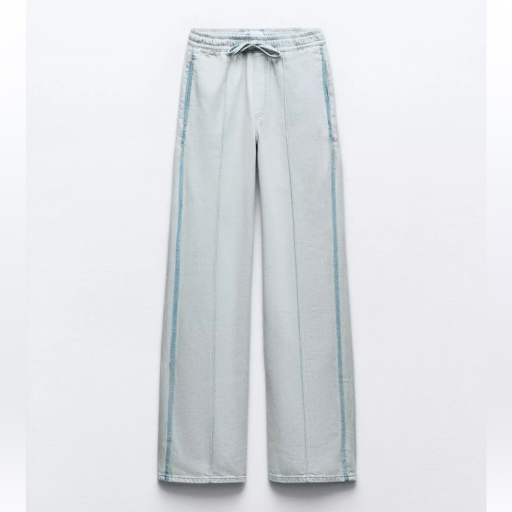 Zara Light Blue Wide Leg Pants